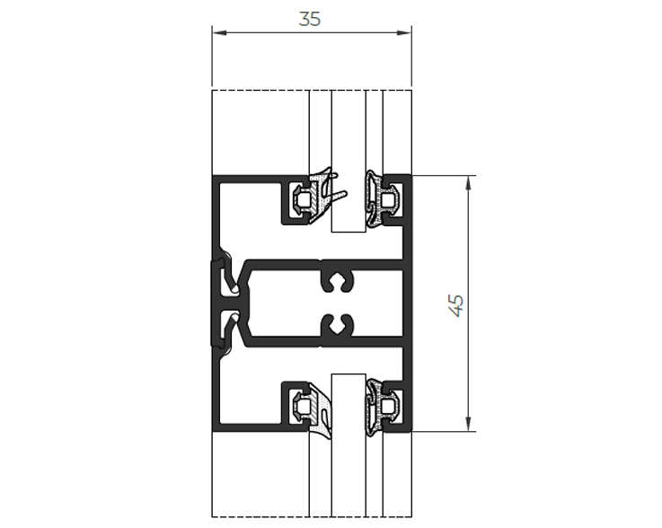 Design 35 Divisor de interiores - janelas de alumínio e PVC Cortizo