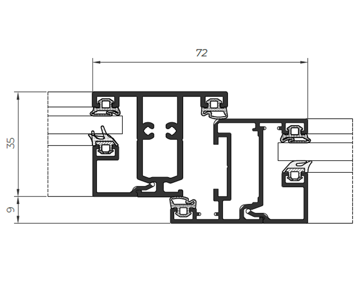 Design 35 Divisor de interiores - janelas de alumínio e PVC Cortizo
