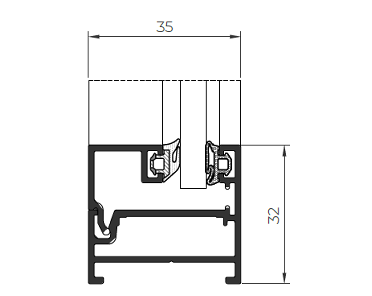 Design 35 Divisor de interiores - janelas de alumínio e PVC Cortizo