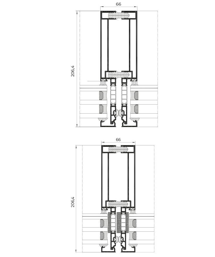 Fachada Modular Unit 66 - janelas de alumínio e PVC Cortizo